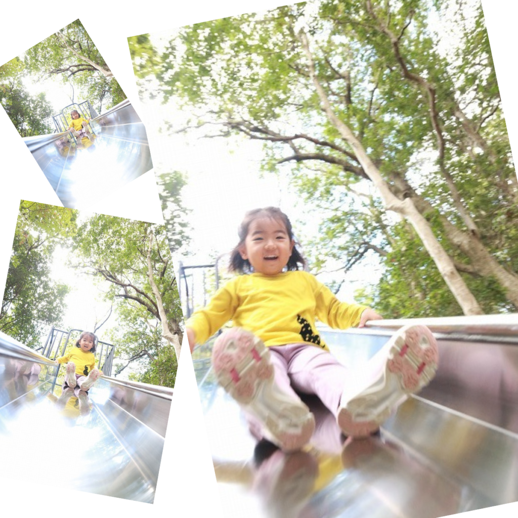 ママの写真教室　滑り台の写真の作例
迫力ある写真